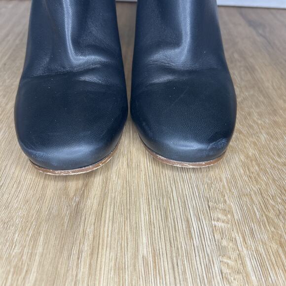 Celine Women 41 US 10 Bootie Wrap Napa Leather Ankle Boot Black Square Round Toe - Picture 4 of 12